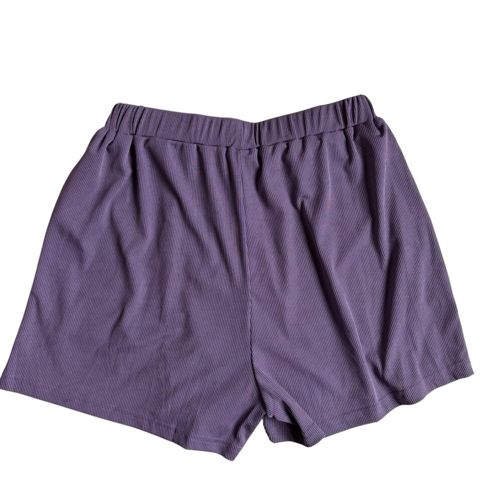 NWT Cider Knit Fabric Pull-On Flounce Shorts (Purple) - Size Small - Picture 3 of 7